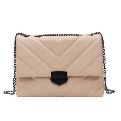 Bolso Bandolera Cuadrado Rombo Versátil con Cadena Dorada - Image 4