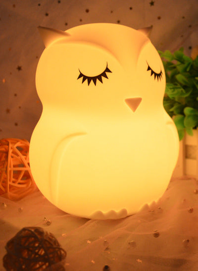 Lámpara Nocturna LED Búho de Silicona con Sensor Táctil y 9 Colores Regulables para Niños - Image 3