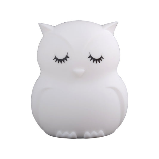 Lámpara Nocturna LED Búho de Silicona con Sensor Táctil y 9 Colores Regulables para Niños