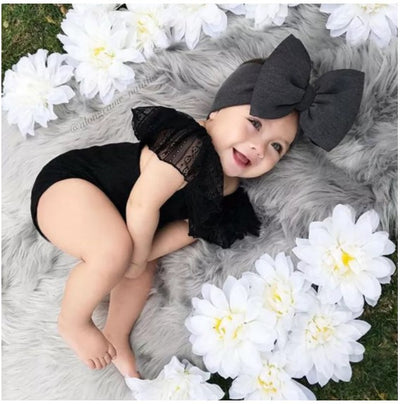 Jumpsuit Infantil Negro con Encaje y Diadema - Conjunto Elegante para Niña Verano - Image 9