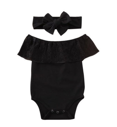 Jumpsuit Infantil Negro con Encaje y Diadema - Conjunto Elegante para Niña Verano - Image 6
