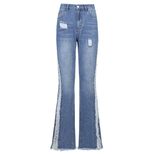 Jeans Bootcut Talle Alto para Mujer con Detalles Calados y Lavado Vintage - Image 5
