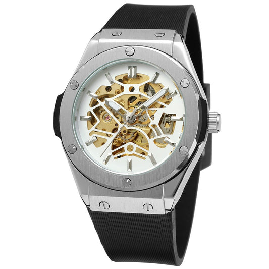 Reloj Automático Skeleton con Diseño Transparente