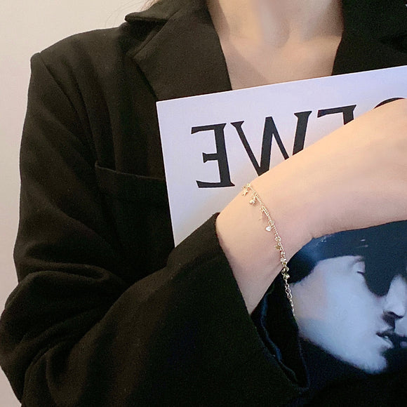 Pulsera de Diamantes con Borla Elegante para Mujer - Joyería Minimalista Primavera Verano