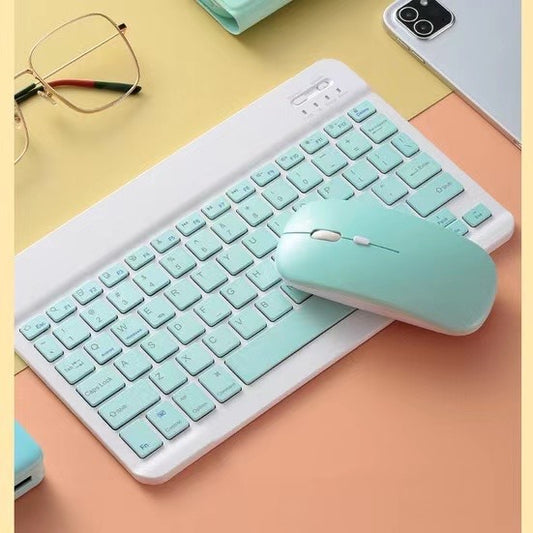 Teclado y Ratón Inalámbricos Ultra Delgados Compatible con Apple - Diseño Macaron