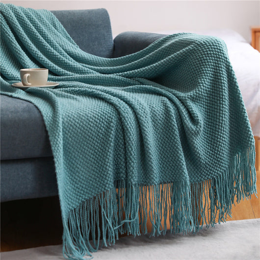 Manta Térmica Tejida para Cama y Sofá - Cobertor Versátil Colores Sólidos - Image 16