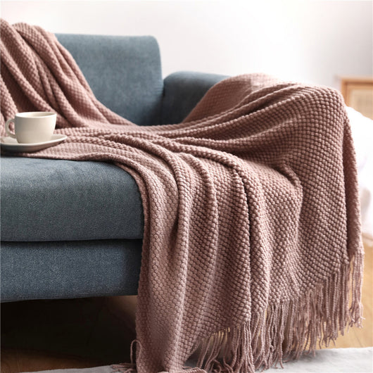 Manta Térmica Tejida para Cama y Sofá - Cobertor Versátil Colores Sólidos - Image 18