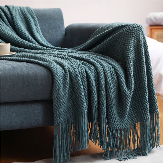 Manta Térmica Tejida para Cama y Sofá - Cobertor Versátil Colores Sólidos - Image 15