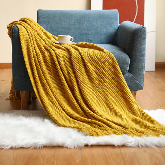 Manta Térmica Tejida para Cama y Sofá - Cobertor Versátil Colores Sólidos