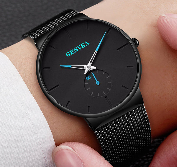 Reloj de Pulsera Geneva para Hombre Cuarzo Acero Inoxidable Analógico