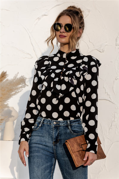 Blusa Casual para Mujer con Lunares y Volantes - Image 13