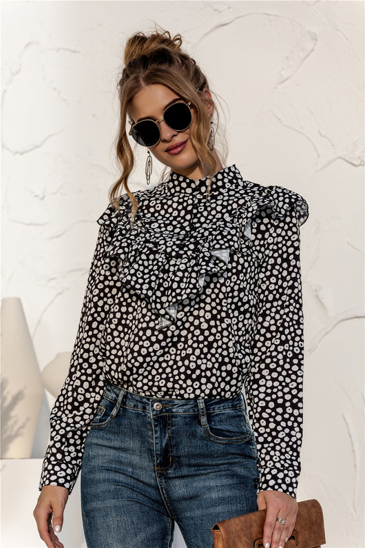 Blusa Casual para Mujer con Lunares y Volantes - Image 11