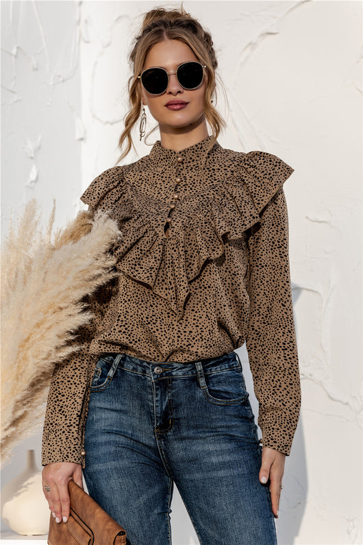 Blusa Casual para Mujer con Lunares y Volantes - Image 5
