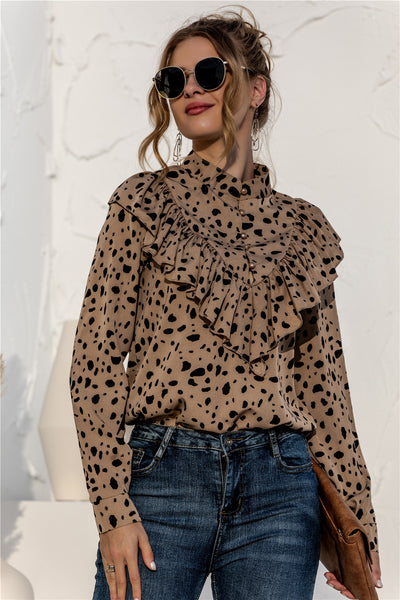 Blusa Casual para Mujer con Lunares y Volantes - Image 4