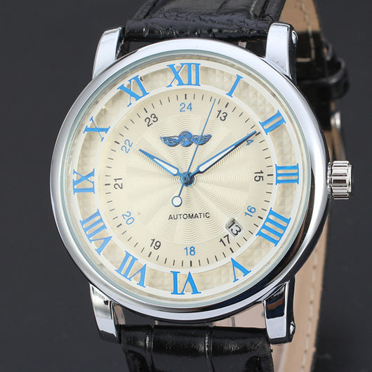 Reloj Mecánico Profesional de Tres Manecillas con Calendario y Esfera de Malla - Image 5