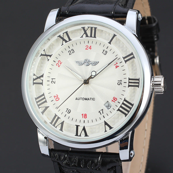 Reloj Mecánico Profesional de Tres Manecillas con Calendario y Esfera de Malla