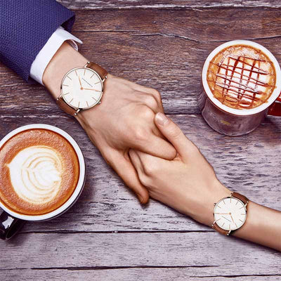 Reloj Pulsera Profesional Impermeable Unisex Negro y Café - Image 6