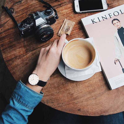 Reloj Pulsera Profesional Impermeable Unisex Negro y Café - Image 14