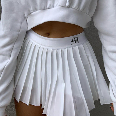 Falda Plisada Blanca Corta con Cintura Elástica para Mujer - Image 15