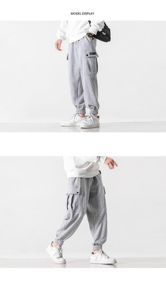 Overoles y Pantalones de Sudadera Japoneses de Color Sólido para Adolescentes - Image 12