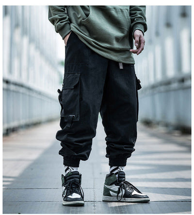Pantalones Cargo Hip-Hop Funcionales Hombre Otoño Invierno - Estilo Urbano Holgado