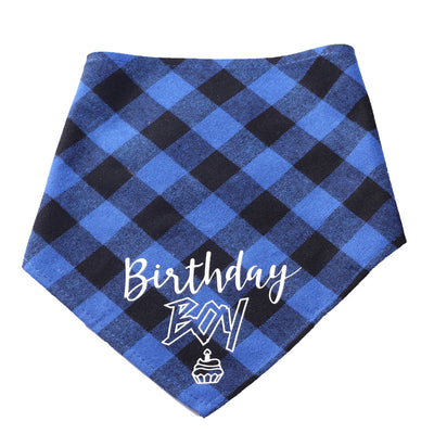 Pañoleta Triangular para Mascotas Cumpleaños - Bandana Algodón Cuadros Perros y Gatos - Image 3
