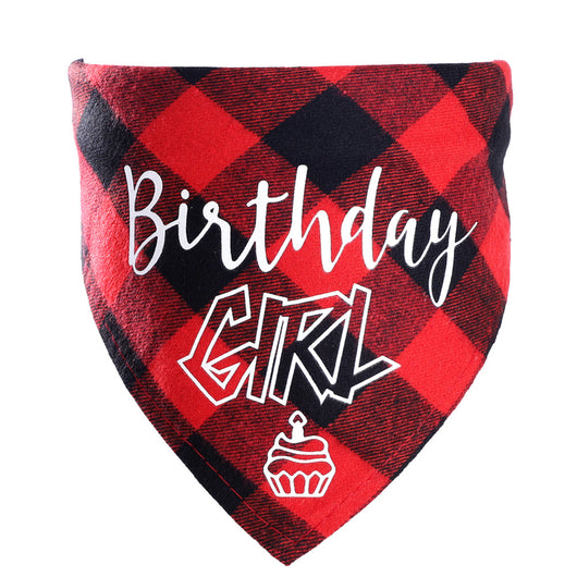 Pañoleta Triangular para Mascotas Cumpleaños - Bandana Algodón Cuadros Perros y Gatos - Image 2