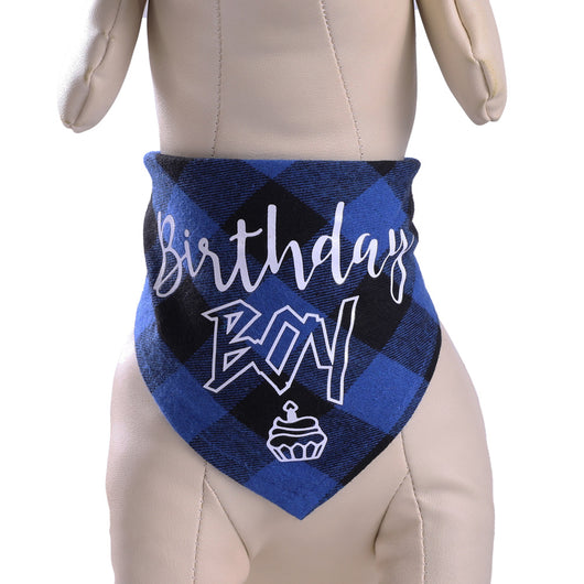 Pañoleta Triangular para Mascotas Cumpleaños - Bandana Algodón Cuadros Perros y Gatos - Image 4