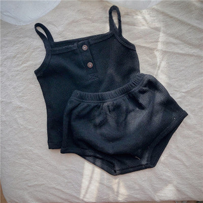 Conjunto de Dos Piezas Camiseta y Shorts Triangular Verano Coreano Bebé - Image 4