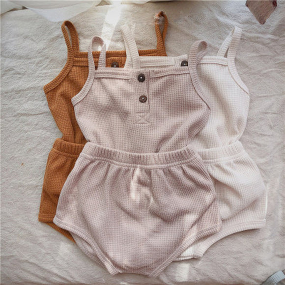 Conjunto de Dos Piezas Camiseta y Shorts Triangular Verano Coreano Bebé