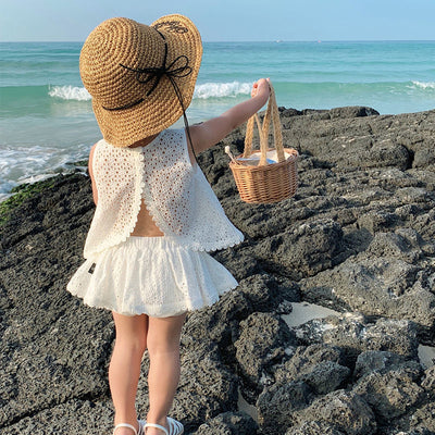Conjunto de Verano para Niñas con Encaje Hueco Francés - Image 3