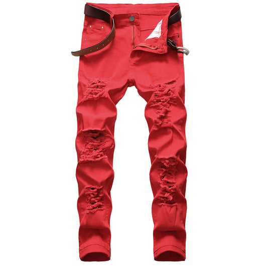 Pantalones Vaqueros Rotos Elásticos de Moda - Image 8