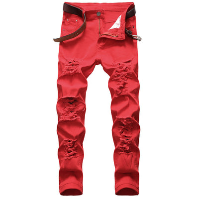 Pantalones Vaqueros Rotos Elásticos de Moda