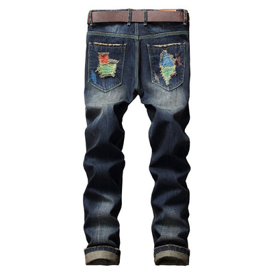 Jeans Rectos Rotos Personalizados para Hombre - Estilo Urbano - Image 4
