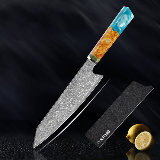 Juego de Cuchillos Damascus Acero Japonés - Chef Profesional y Santoku - Image 14