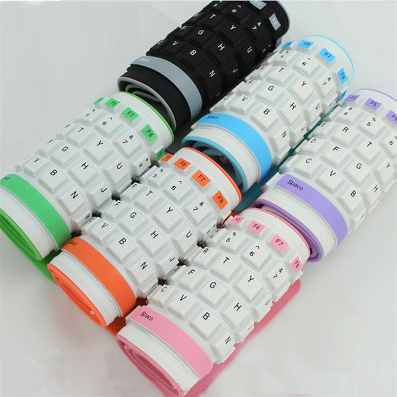 Teclado Curvo Plegable de Silicona Silencioso e Impermeable
