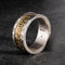Viking Rune Alphabet Copper Ring With Plateado Inlay For Men 56mm