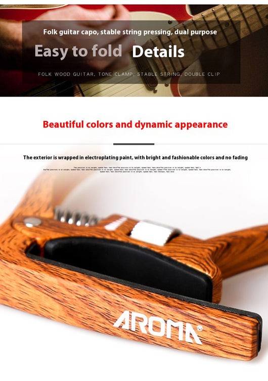 Guitarra Acústica Aroma Capo AC-30 de Madera Maciza - Image 8