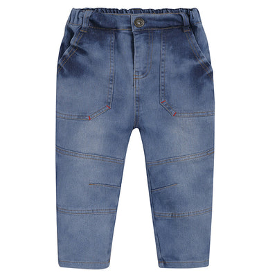 Conjunto de 4 Piezas Denim Europeo Americano para Niños - Pantalones y Camisetas - Image 5