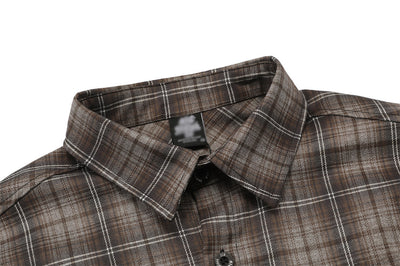 Camisa Cuadros con Bordado de Letras - Corte Holgado y Solapa Clásica - Image 13