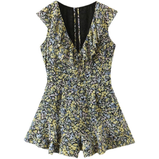Jumpsuit Chiffon Cuello Lotus sin Mangas con Escote V - Diseño Versátil - Image 10