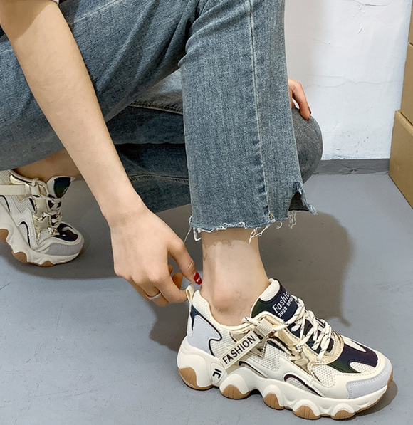 Zapatos Casuales de Suela Gruesa para Mujer con Malla Transpirable