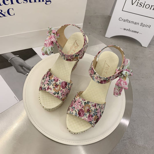 Sandalias Cuña Mujer con Moño - Suela Gruesa y Cómoda - Image 2