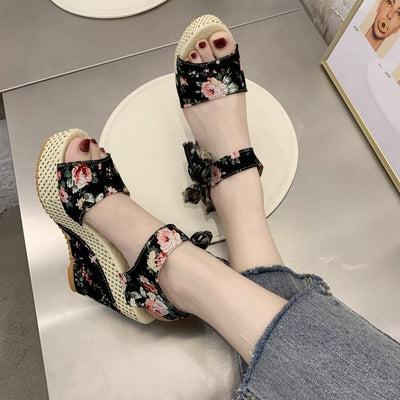 Sandalias Cuña Mujer con Moño - Suela Gruesa y Cómoda - Image 4