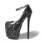 Tacones Altos Charol Stiletto Otoño Mujer Talla Grande 47 Fiesta Nocturna