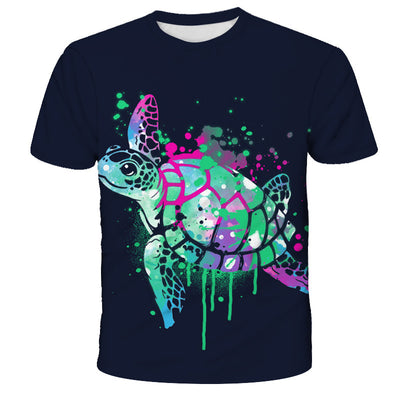 Playera Hombre Estampado 3D Tortuga Manga Corta - Image 2