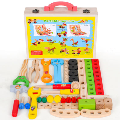 Caja de Herramientas de Madera para Niños - Juego de Construcción y Desarmado - Image 5