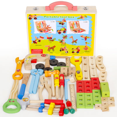 Caja de Herramientas de Madera para Niños - Juego de Construcción y Desarmado - Image 9