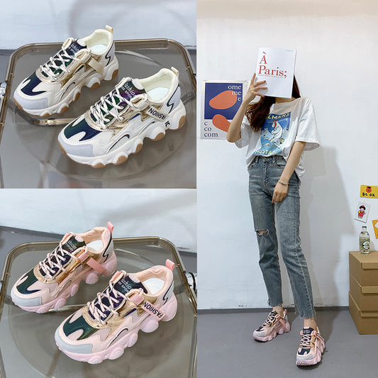 Zapatos Casuales de Suela Gruesa para Mujer con Malla Transpirable