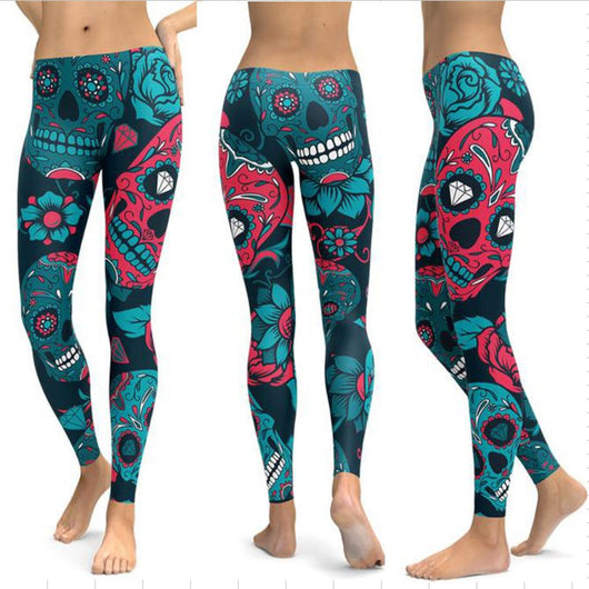 Pantalones Yoga Ajustados con Estampado Calavera Cristal - Levantador de Glúteos 4 Colores - Image 10